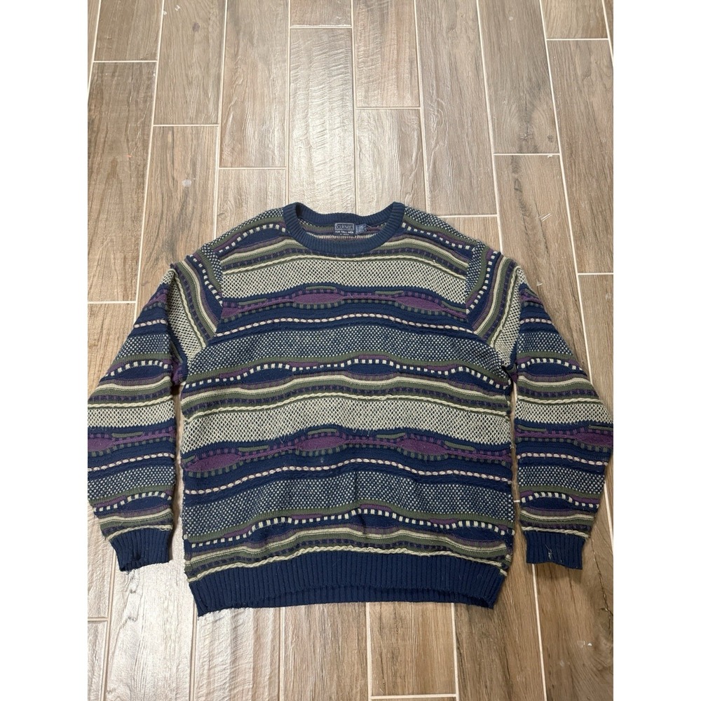 Vintage Boulevard For Tall Men Coogi Style Knit Sweater Multicolor Textured 3XLT